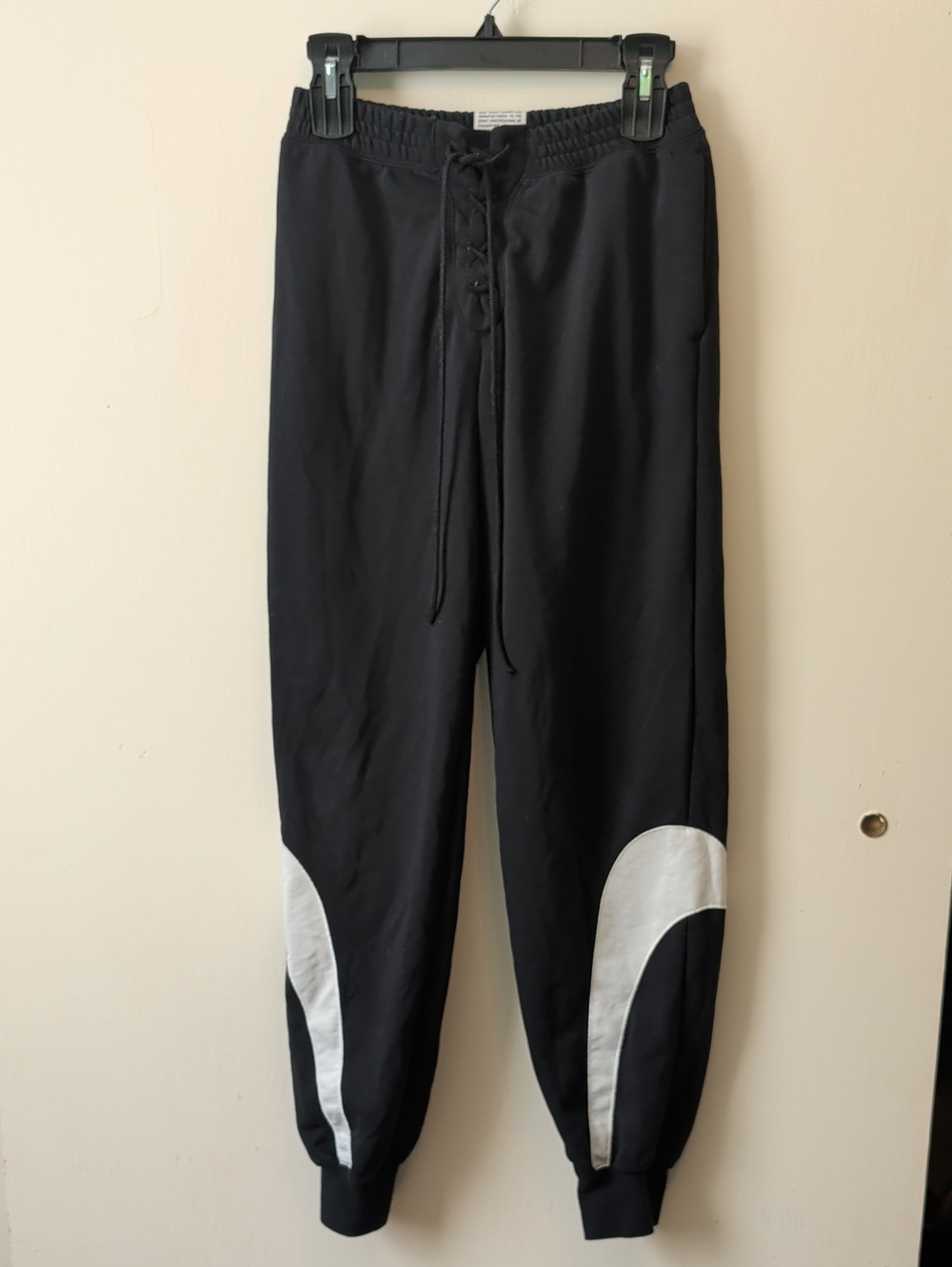 Nike Black Joggers with White Nike Swoosh Sweatpants